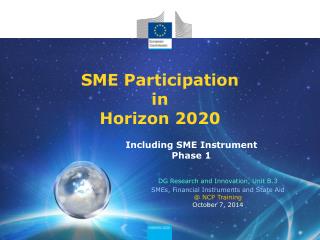 SME Participation in Horizon 2020