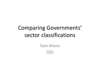 Comparing Governments’ sector classifications