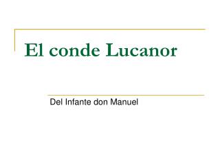 El conde Lucanor