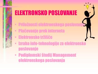 ELEKTRONSKO POSLOVANJE