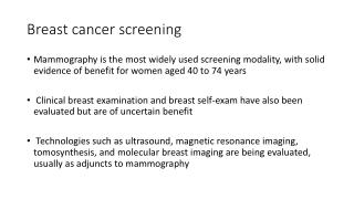 Breast cancer screening