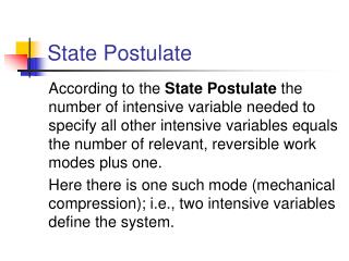 State Postulate