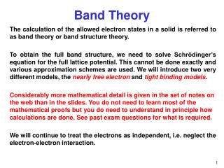 Band Theory