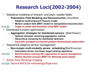 Research Loci(2002-2004)