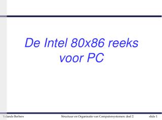 De Intel 80x86 reeks voor PC