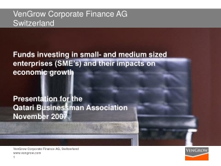VenGrow Corporate Finance AG Switzerland