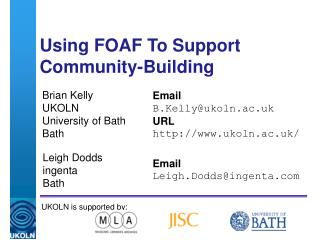 Using FOAF To Support Community-Building