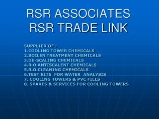 RSR ASSOCIATES RSR TRADE LINK