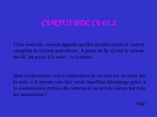CURSUS EDC C6 v1.2
