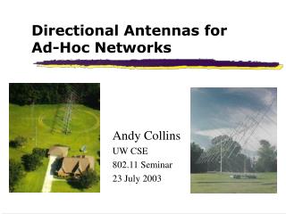 Directional Antennas for Ad-Hoc Networks