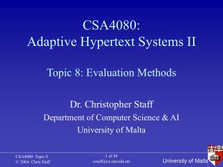 CSA4080: Adaptive Hypertext Systems II