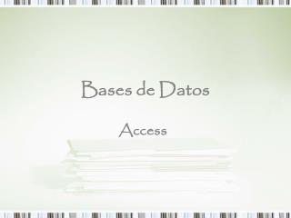 Bases de Datos