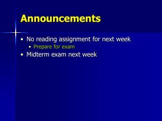 Announcements