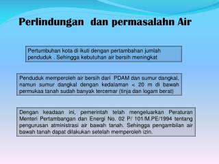 Perlindungan dan permasalahn Air