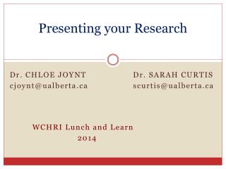 Presenting your Research