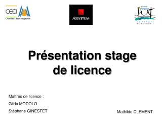 Présentation stage de licence