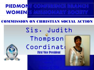 Piedmont Conference Branch WOMEN’S MISSIONARY SOCIETY