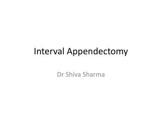 Interval Appendectomy