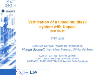 Verification of a timed multitask system with Uppaal case study