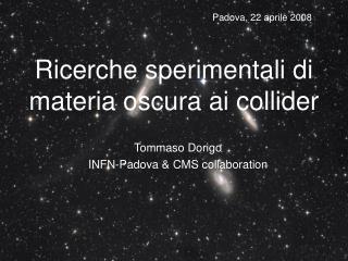 Ricerche sperimentali di materia oscura ai collider