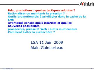 LSA 11 Juin 2009 Alain Guinberteau