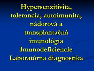 Hypersenzitivita