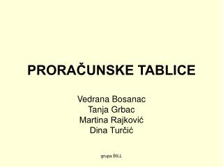 PRORAČUNSKE TABLICE