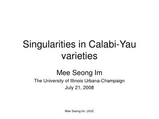 Singularities in Calabi-Yau varieties