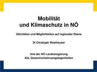 Mobilität und Klimaschutz in NÖ