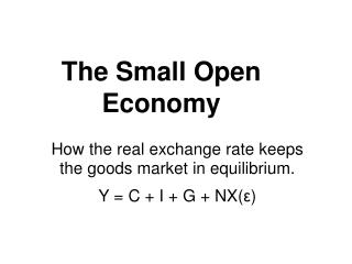 The Small Open Economy