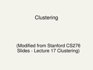 Clustering