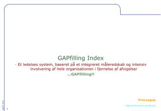 GAPfilling Index