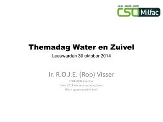 Themadag Water en Zuivel Leeuwarden 30 oktober 2014