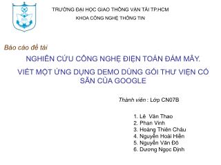 TR ƯỜNG ĐẠI HỌC GIAO THÔNG VẬN TẢI TP.HCM KHOA CÔNG NGHỆ THÔNG TIN