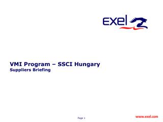 VM I Program – SSCI Hungary Suppliers Briefing