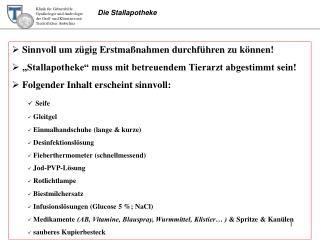Sinnvoll um zügig Erstmaßnahmen durchführen zu können!