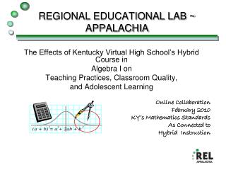 REGIONAL EDUCATIONAL LAB ~ APPALACHIA