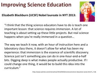 Improving Science Education