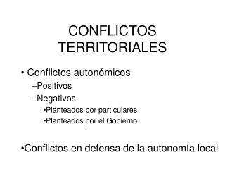 CONFLICTOS TERRITORIALES