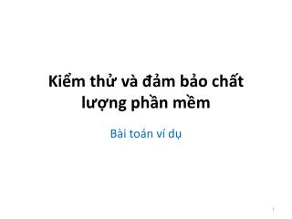 Kiểm thử và đảm bảo chất lượng phần mềm