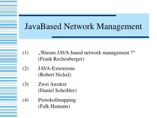 JavaBased Network Management