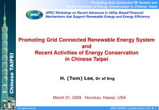 Promoting Grid Connected Renewable Energy System and Recent Activities of Energy Conservation
