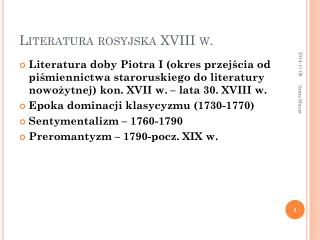 Literatura rosyjska XVIII w.