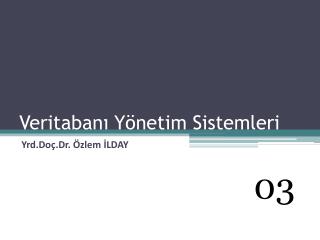 Veritabanı Yönetim Sistemleri