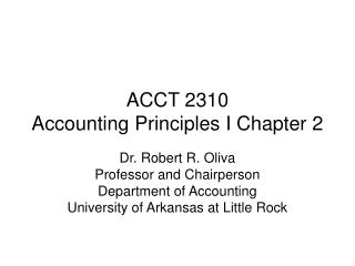 ACCT 2310 Accounting Principles I Chapter 2