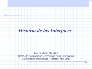 Historia de las Interfaces