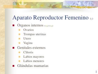 Aparato Reproductor Femenino ( e )