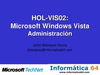 HOL-VIS02: Microsoft Windows Vista Administración