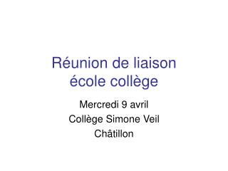 Réunion de liaison école collège