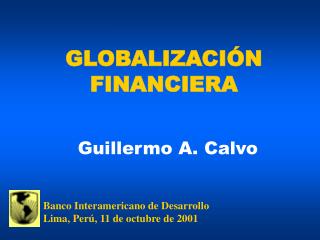 GLOBALIZACIÓN FINANCIERA